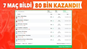 Misli’de 7 maçlık iddaa kuponu yaptı, 80 bin 600 TL kazandı!